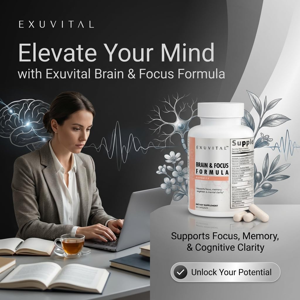 EXUVITAL Brain & Focus Formula Capsules 60 Count