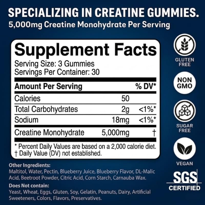 Manewu Creatine Monohydrate Gummy 90 Count