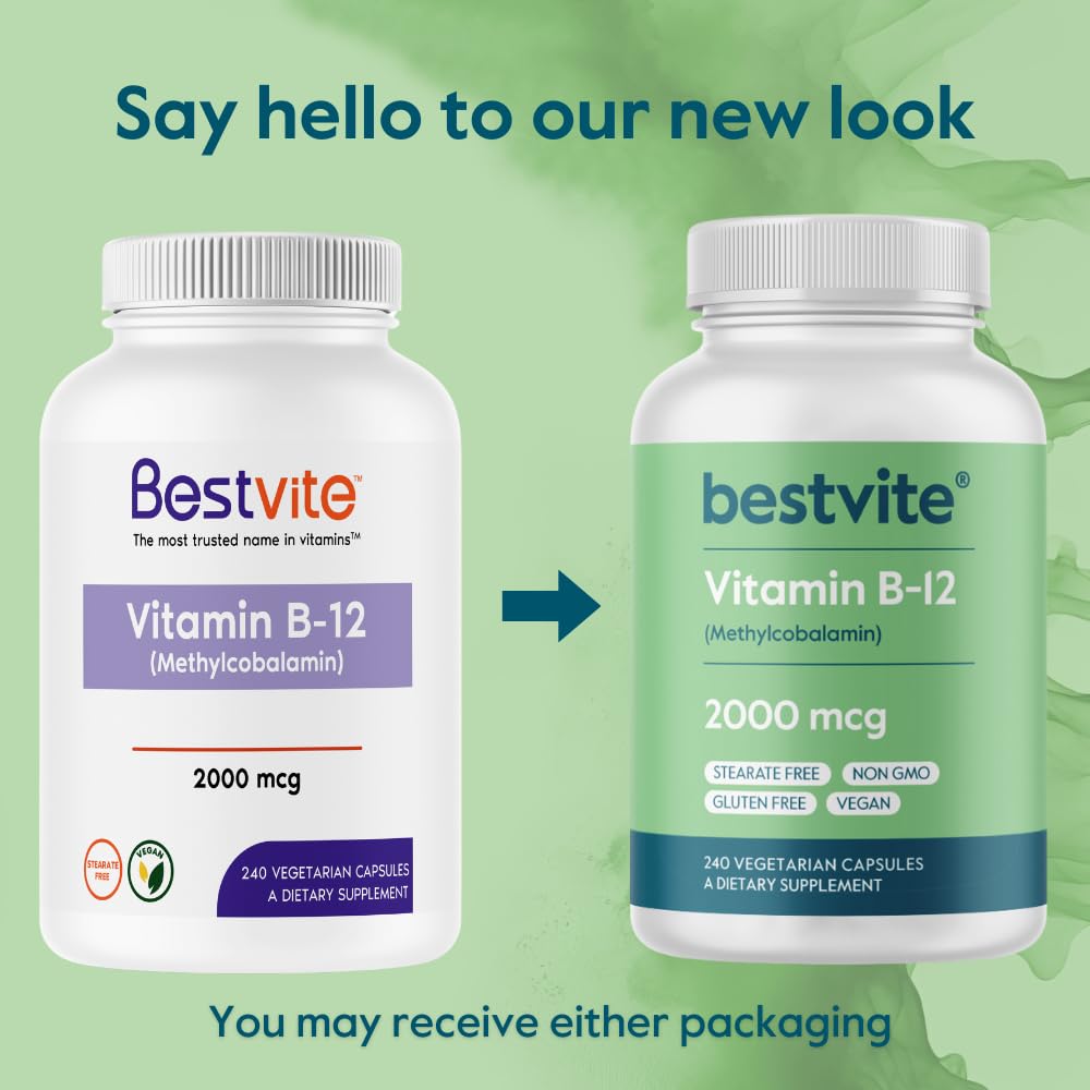BESTVITE Vitamin B12 (Methylcobalamin) 2000mcg 240 Capsules