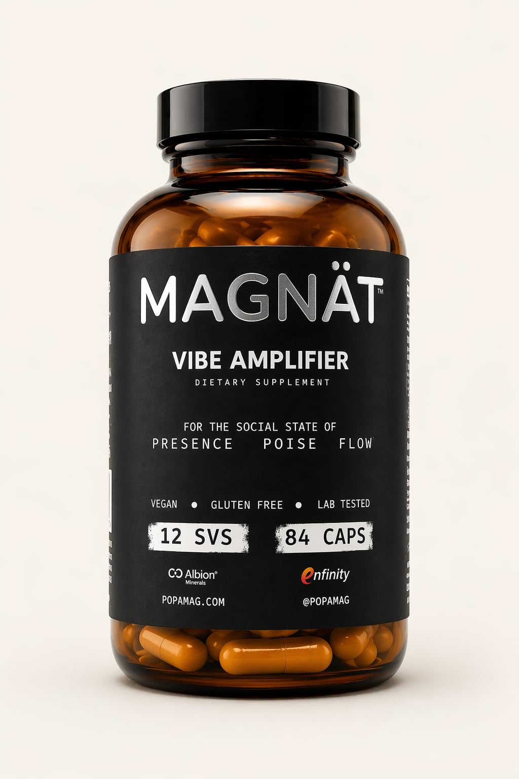 MAGNAT Alcohol Alternative Nootropic Supplement for Mood, Focus & Relaxation – Social Performance Capsules, Caffeine Free, 12 Capsules