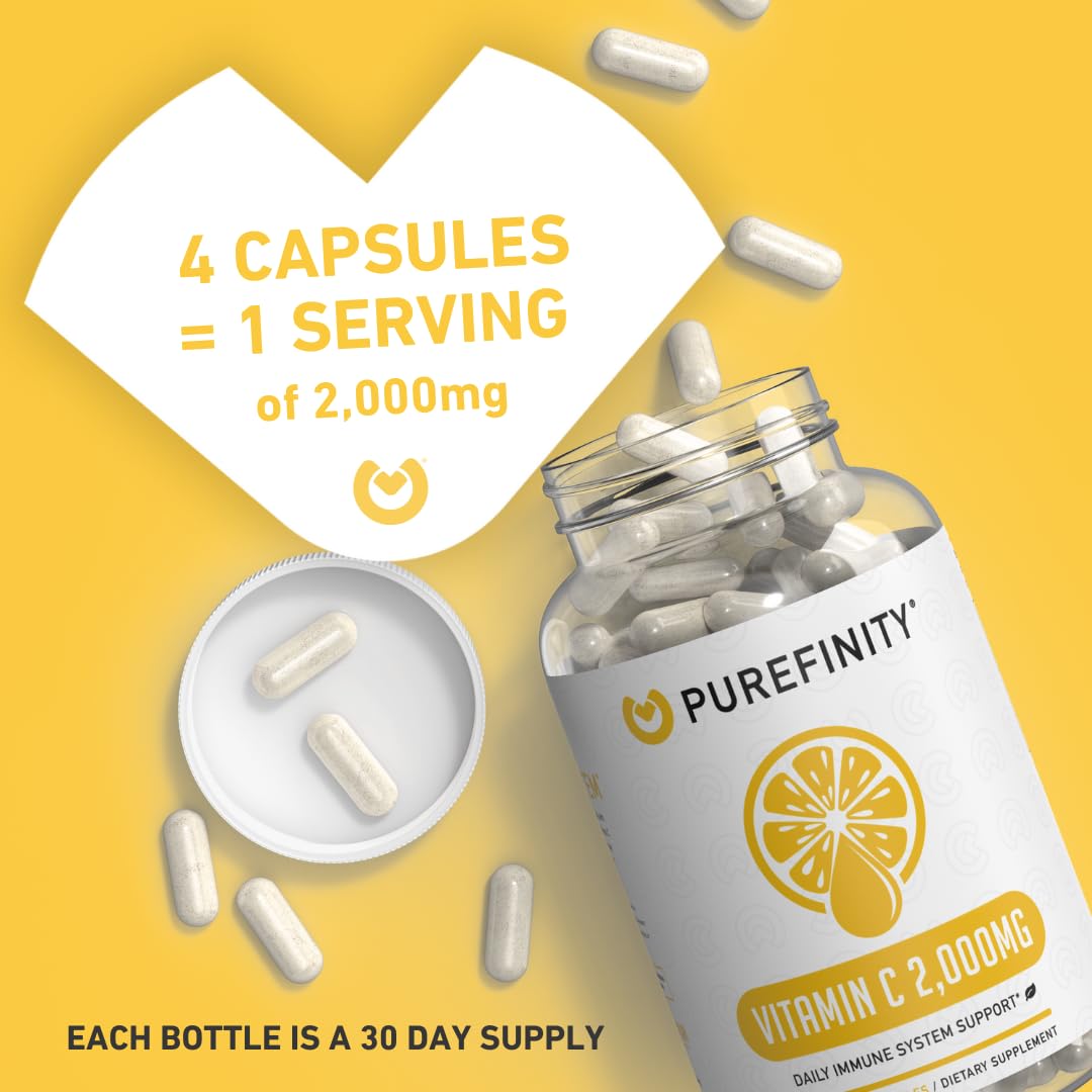 PUREFINITY Vitamin C 2000mg Capsules, 120 Count