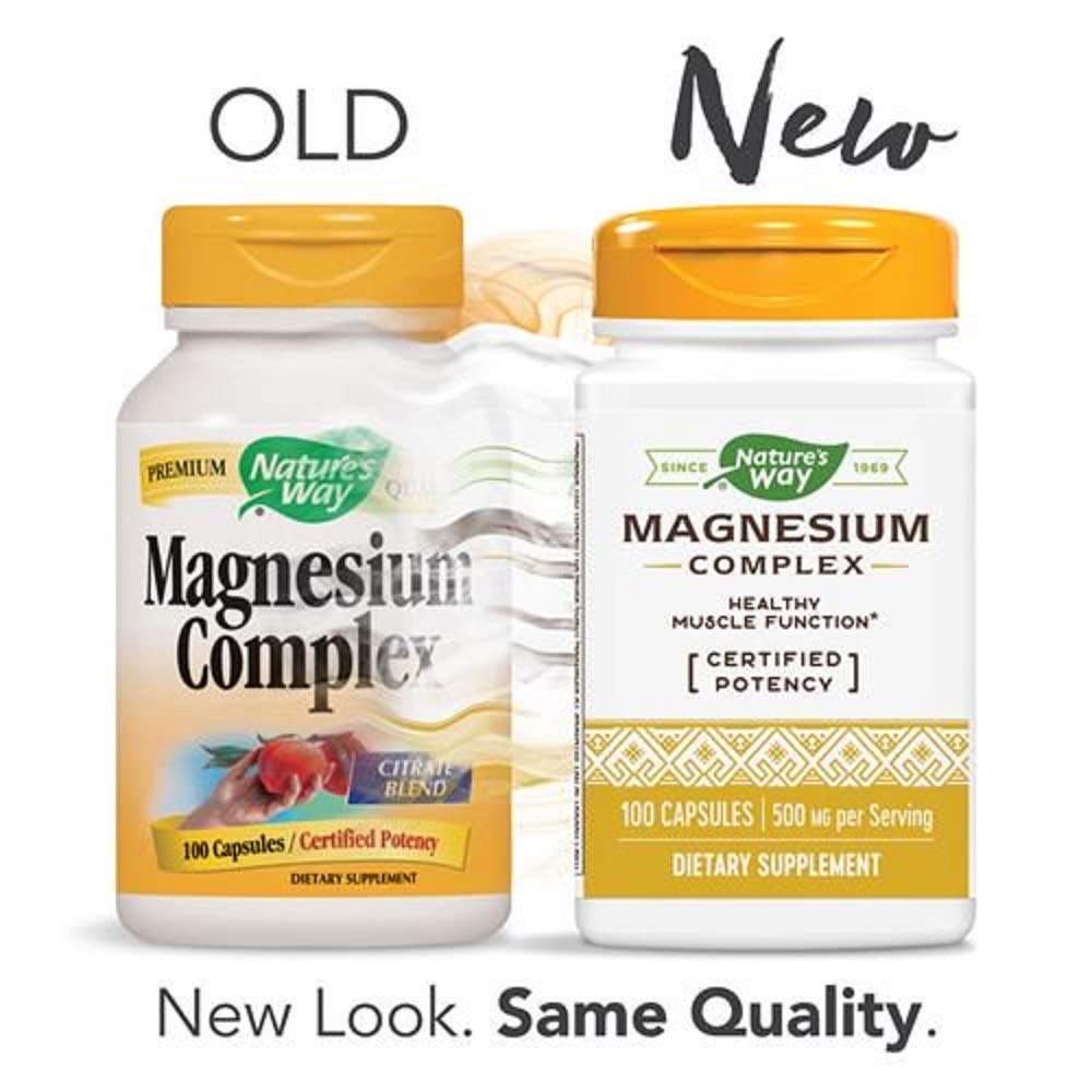 Nature's Way Magnesium 500 mg Capsules, 100 Count