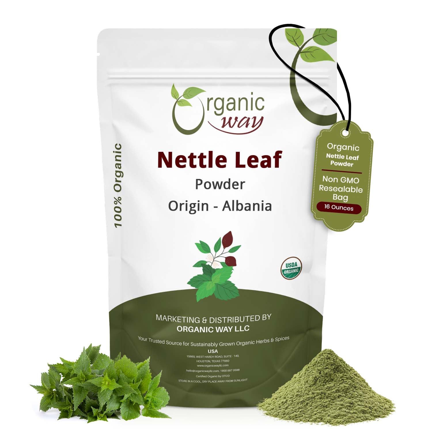 Organic Way Nettle Leaf Powder, 16 oz