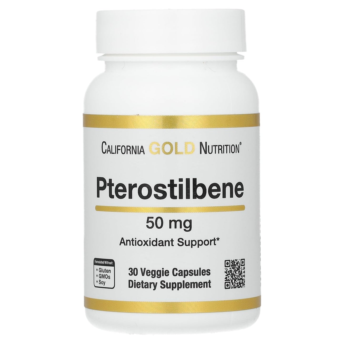 California Gold Nutrition Pterostilbene 50 mg Veggie Capsules, 30