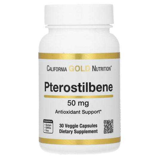 California Gold Nutrition Pterostilbene 50 mg Veggie Capsules, 30