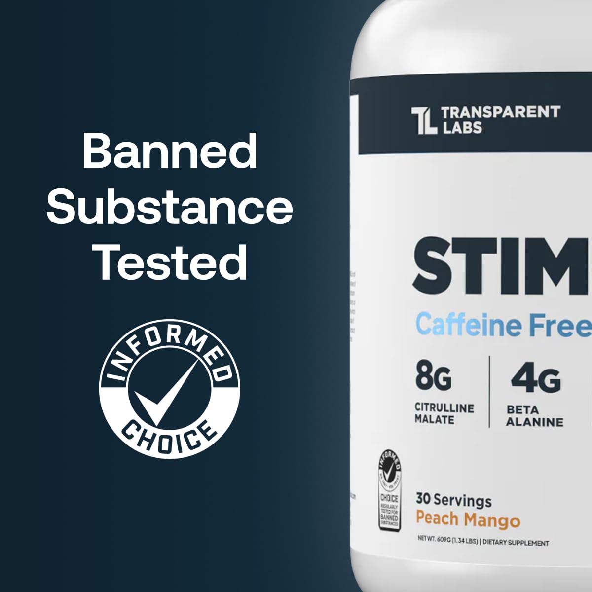 Transparent Labs Stim-Free Pre-Workout Powder, 30 Servings