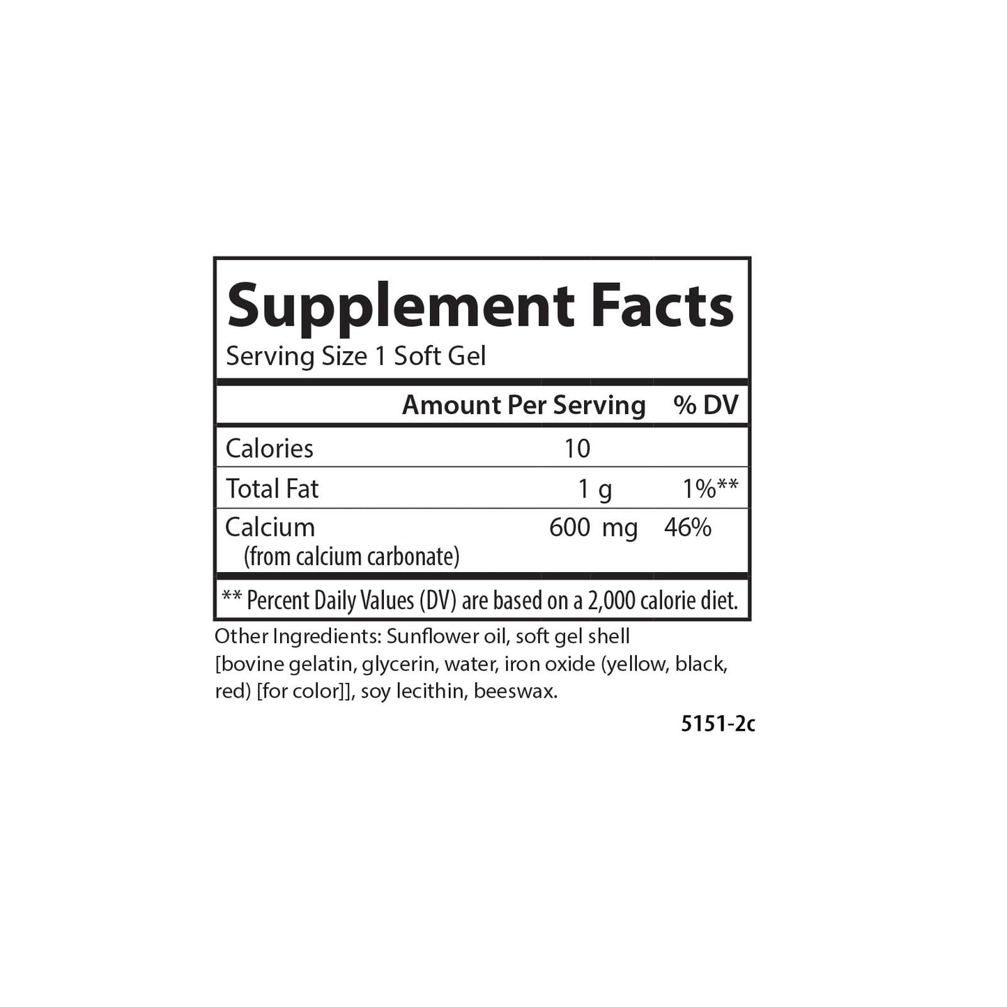 Carlson Cal-600 Calcium Softgels, 100 Softgels
