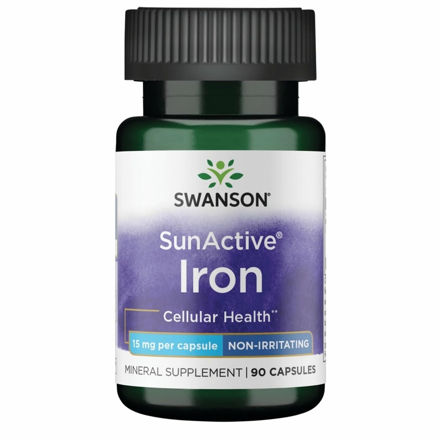 Swanson Sunactive Non-Irritating Iron 15 Milligrams Capsules 90