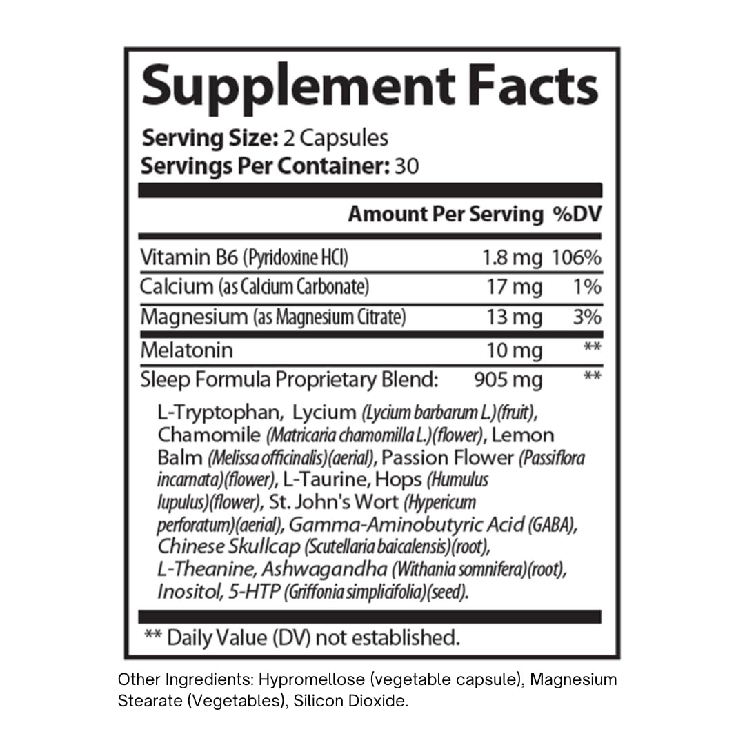 HAPPY MILLIONS Melatonin Plus Sleep Support Capsule, 60 Capsules
