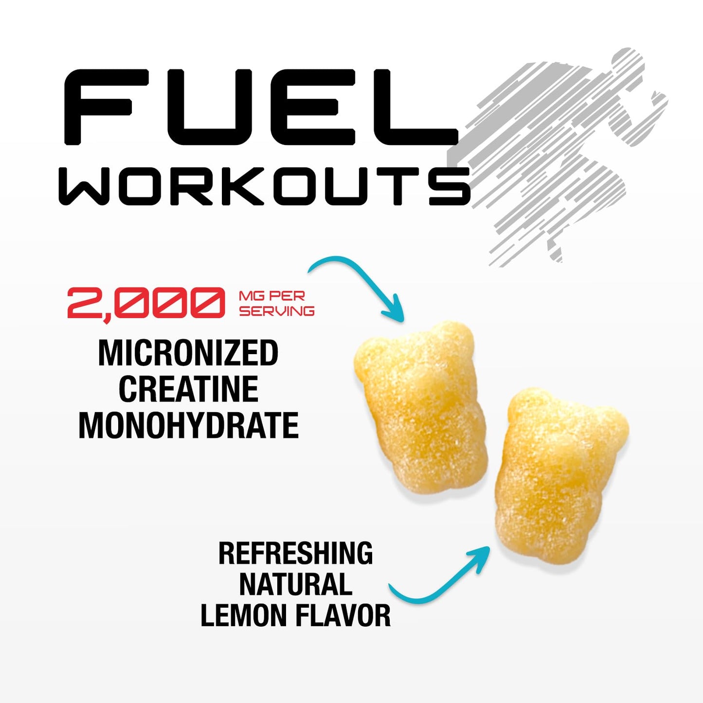 SILVERONYX Creatine Gummies 1000 MG per Gummy, Lemon, 60 Count