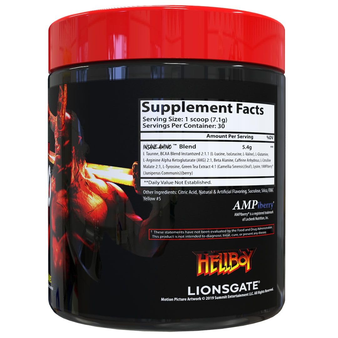 Insane Labz Hellboy Bundle, Psychotic Hellboy Pre Workout and Insane Amino BCAA Powder, 16.1