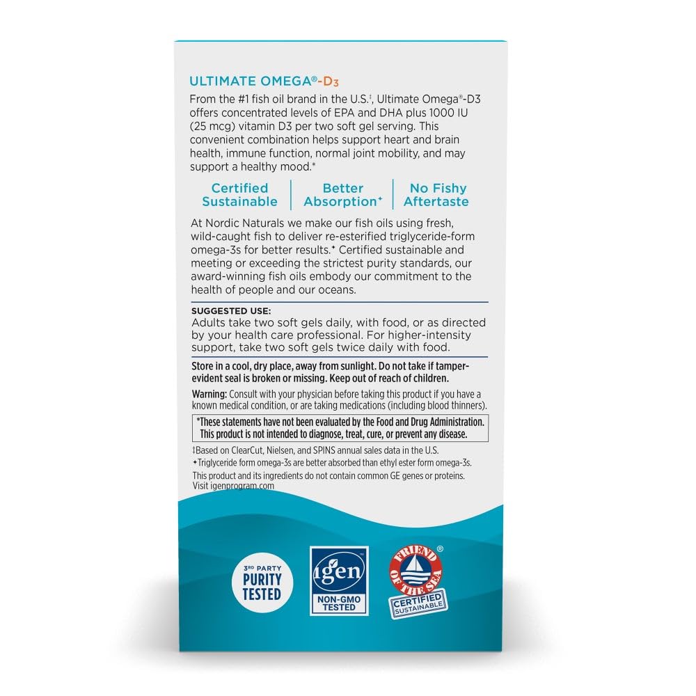 Nordic Naturals Ultimate Omega-D3 Soft Gels 60 Count