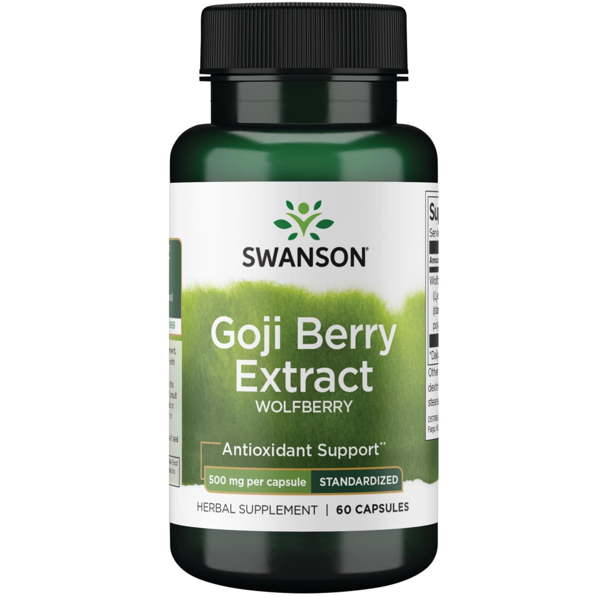 Swanson Wolfberry Standardized Extract (Goji Berry) 500 mg Capsules, 60 Count
