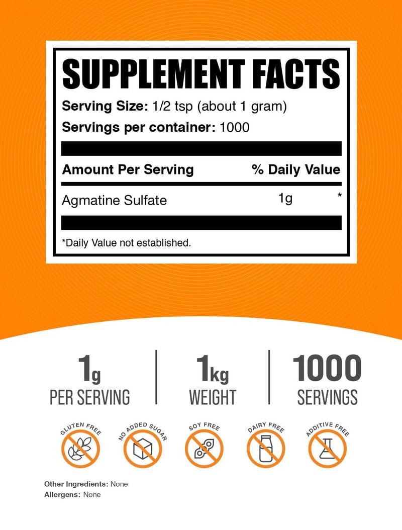 BulkSupplements Agmatine Sulfate Powder 35.2