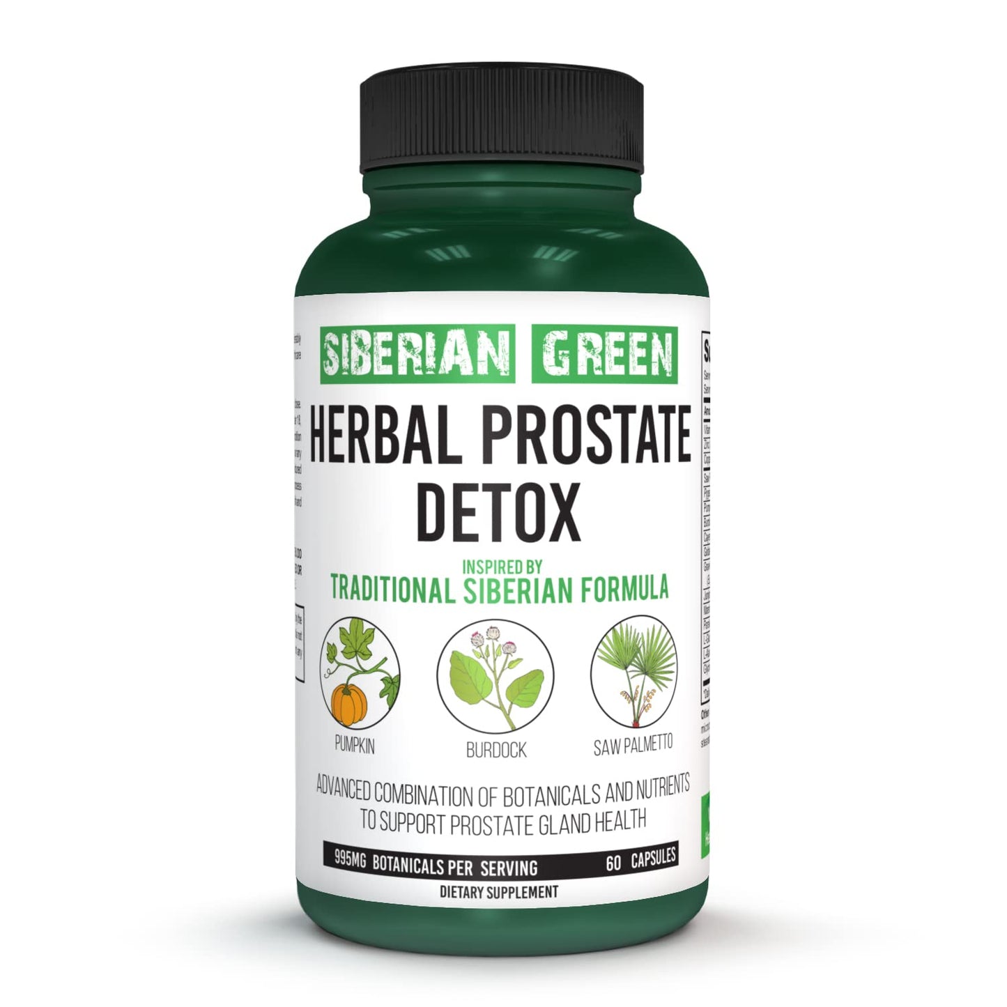 Siberian Green Herbal Prostate Detox, 60 Capsules