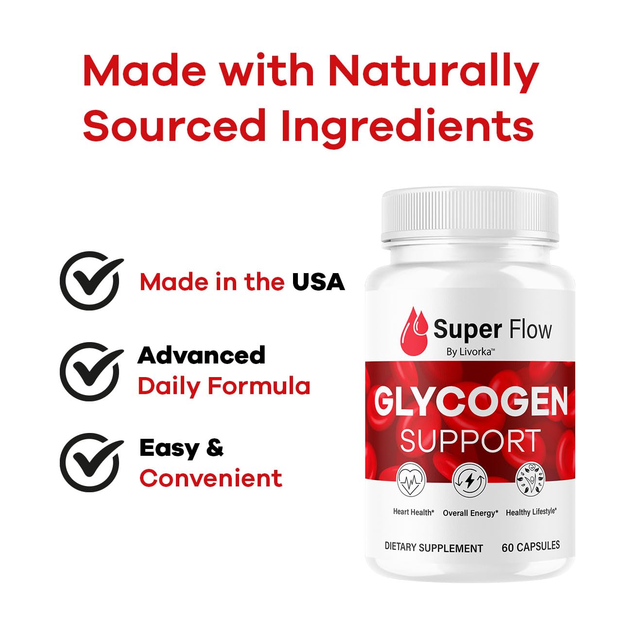 LIVORKA Super Flow Glycogen Capsules, 30 Capsules