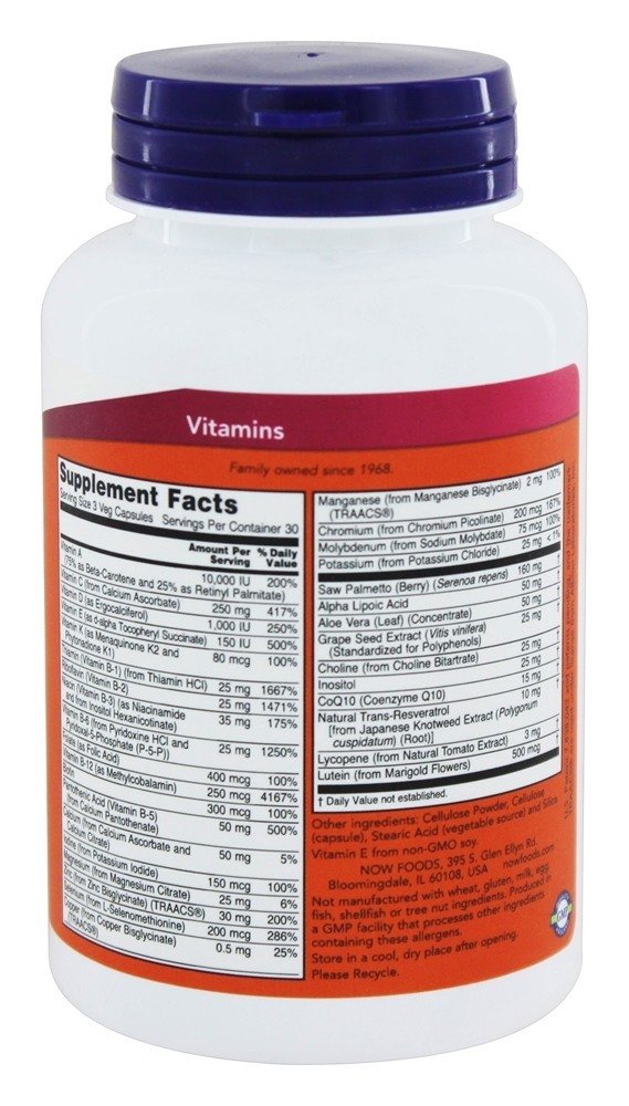 NOW Foods Adam Superior Men's Multi Capsules 90 Count