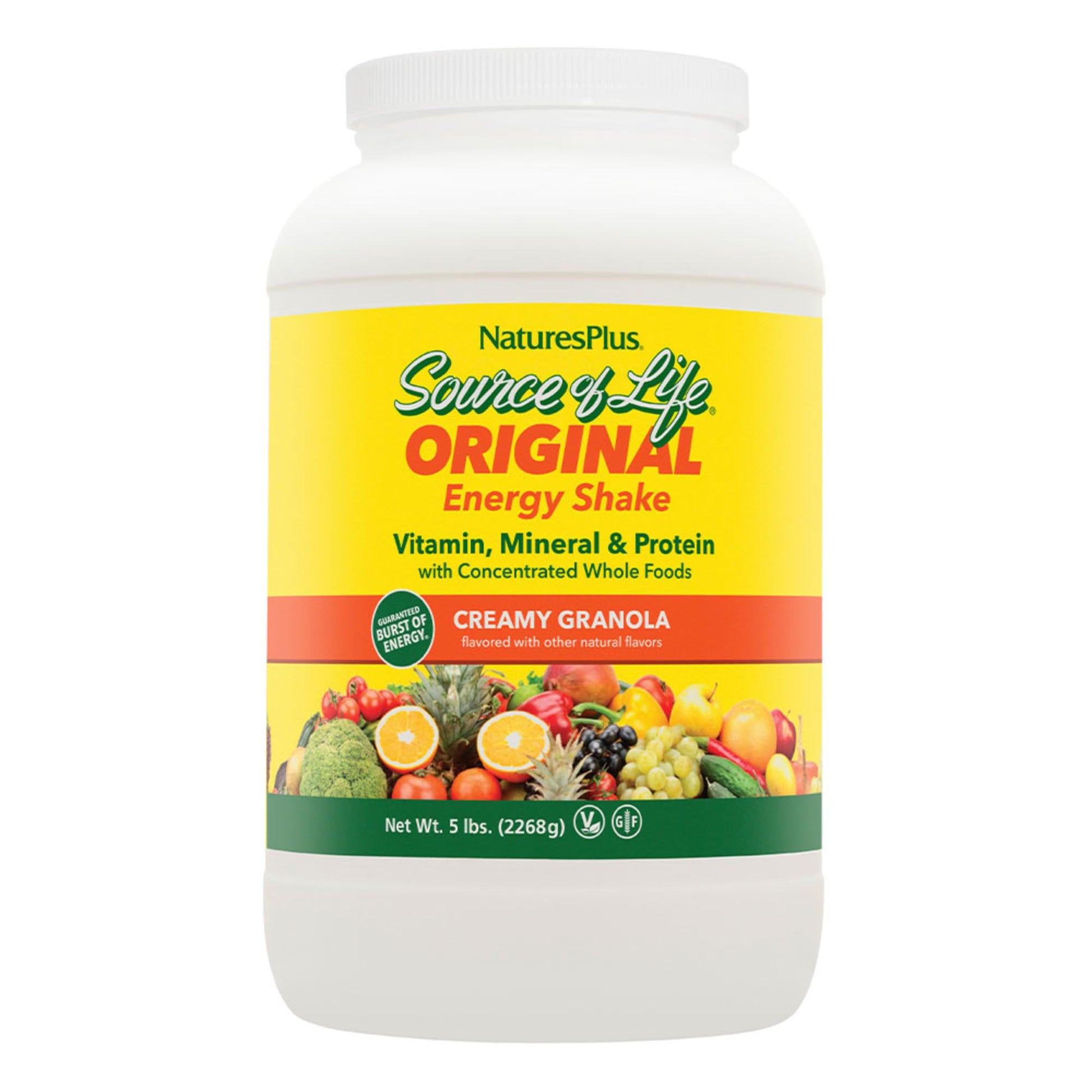 NaturesPlus Source of Life Energy Shake Creamy Granola Powder, 160 Servings