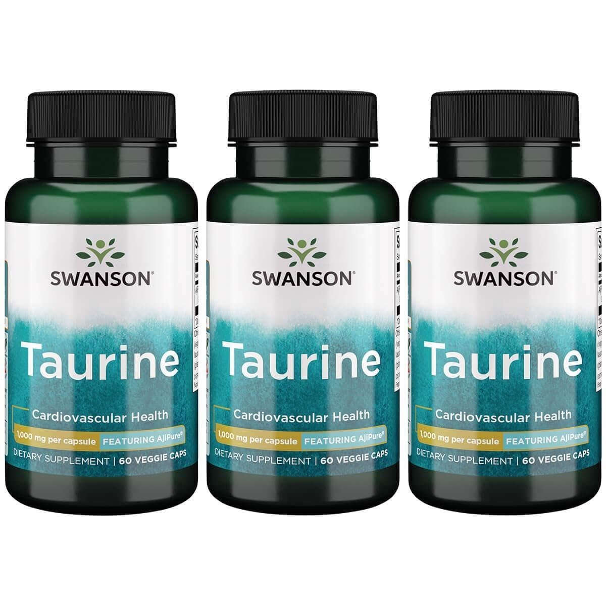 Swanson AjiPure Amino Acid Taurine 1000 mg Capsules, 180 Count