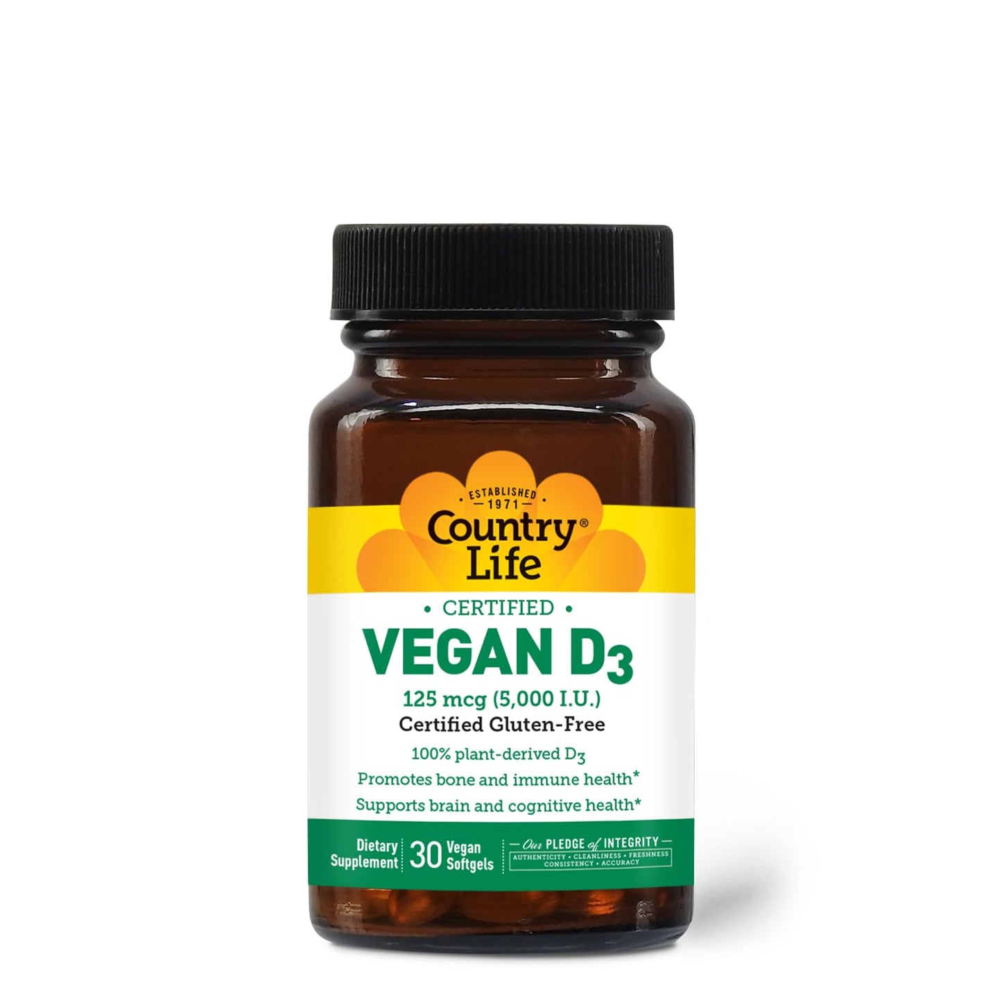Country Life Vitamin D3 5000 IU Softgel, 30 Count