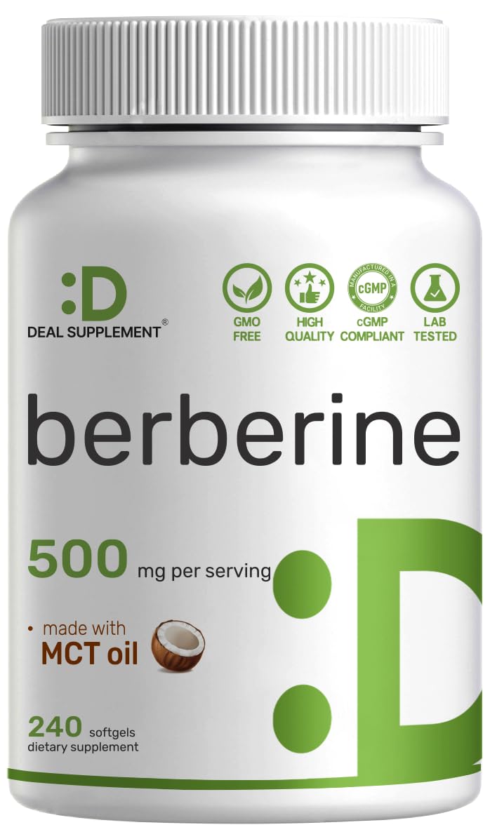 DEAL SUPPLEMENT Berberine 500 mg Per Serving Softgels 240