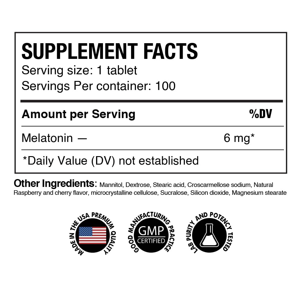 Z Zealthy Life Melatonin Fast Dissolve 6mg Tablets, 100 Count