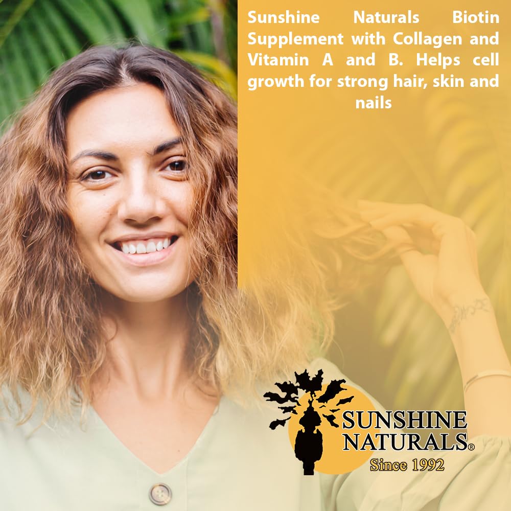 Sunshine Naturals Biotin Dietary Supplement, 270 Capsules