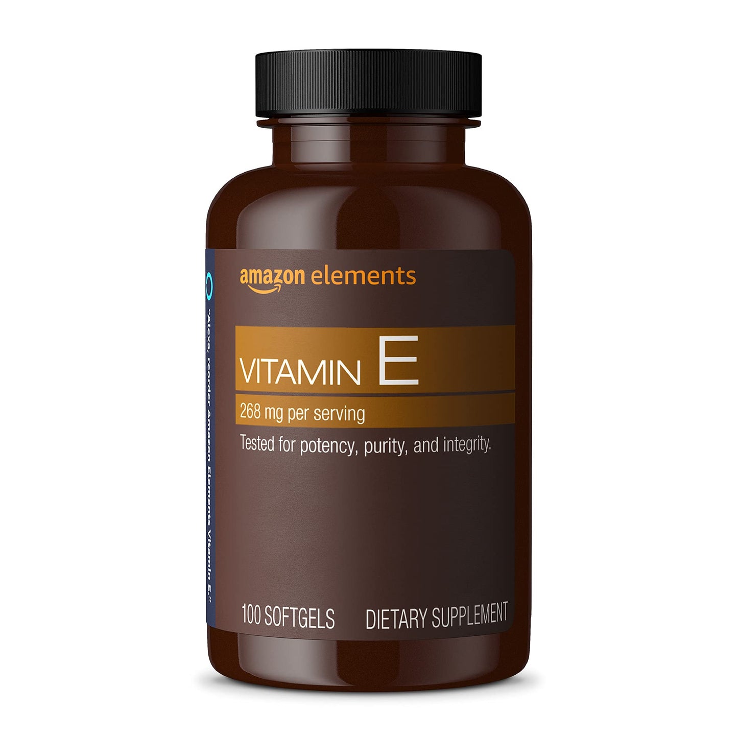 Amazon Elements Vitamin E 400 IU Softgels, 100 Count