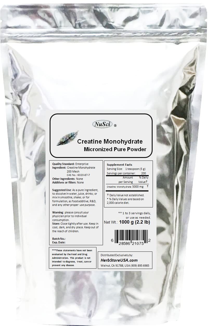 NuSci Pure Creatine Monohydrate Micronized Powder, 17.6 oz
