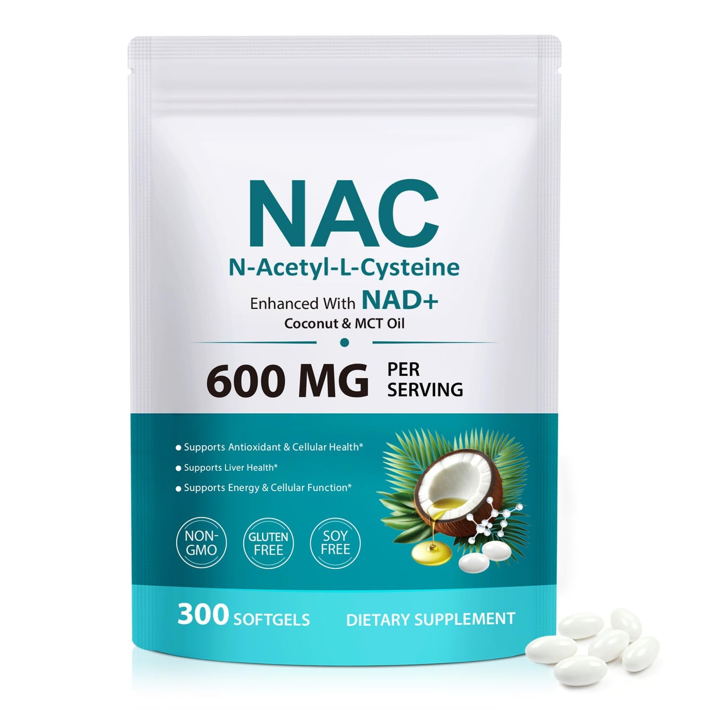 NVXNMSD NAC Supplement 600mg Softgels 300