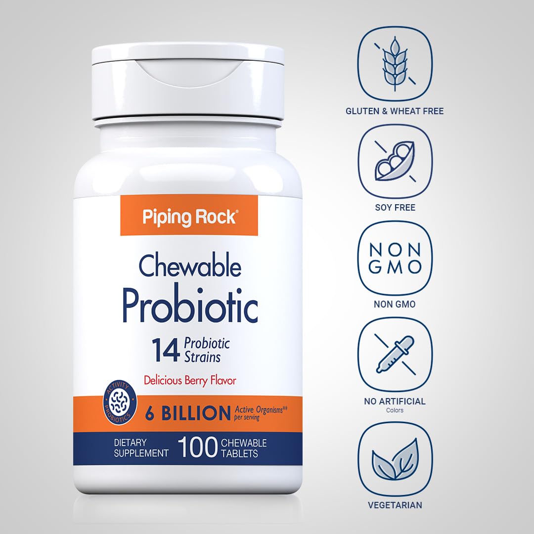 Piping Rock Probiotic for Women and Men Tablets, 100 Count