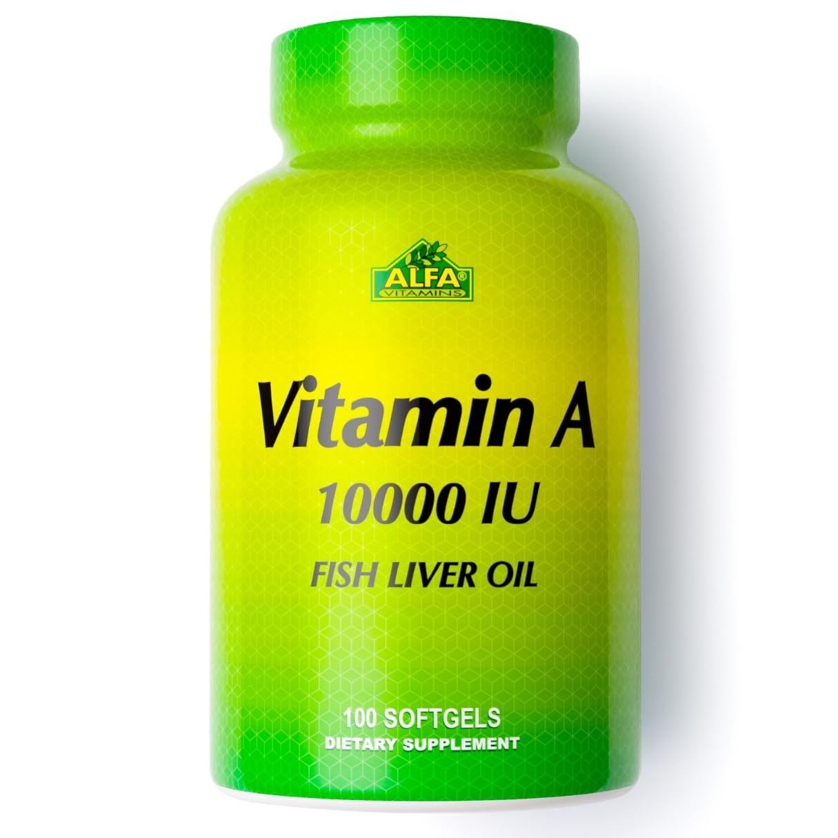 ALFA VITAMINS Vitamin A Fish Liver Oil 10,000 IU Softgels 100