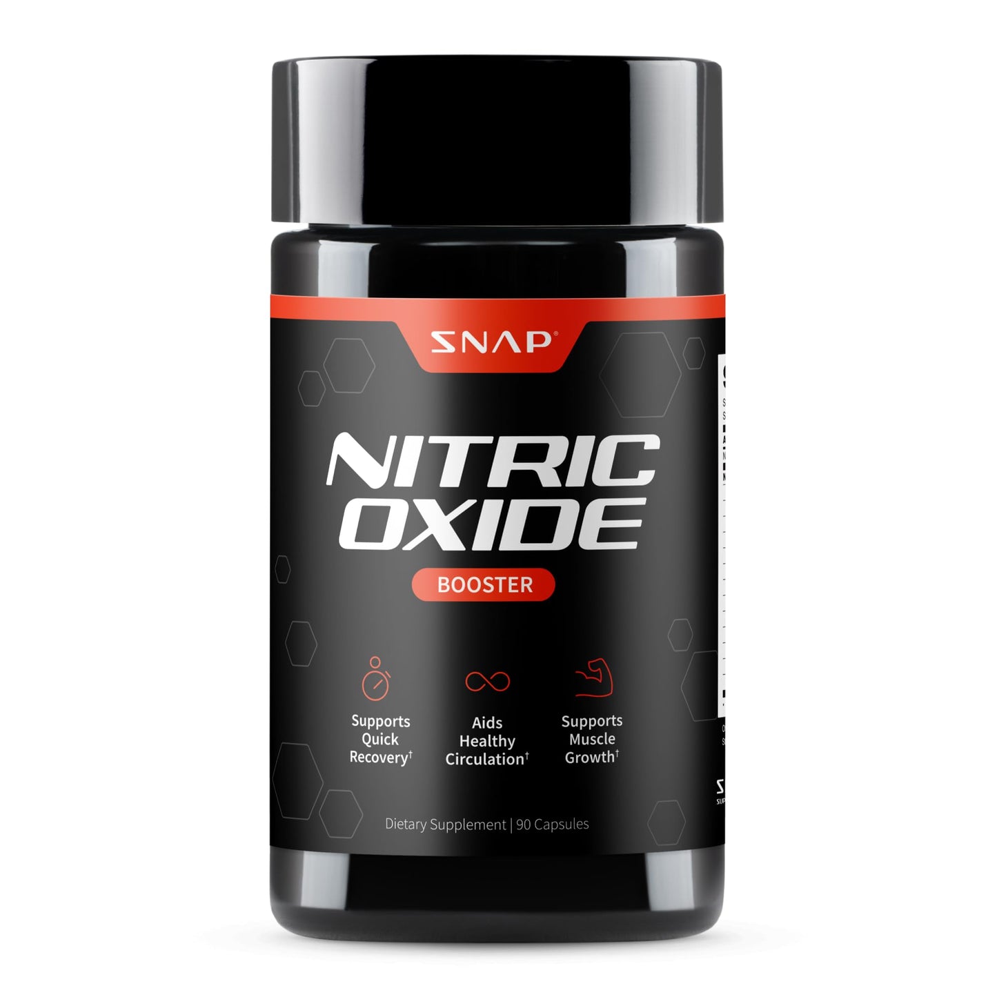 Snap Supplements Nitric Oxide Booster for Men & Women, L-Citrulline + 3 Forms of L-Arginine, Capsule, 90 Capsules