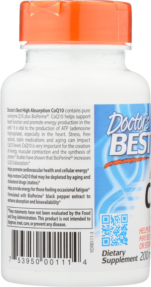 Doctor's Best High Absorption CoQ10 Capsule 200 mg, 60 Count