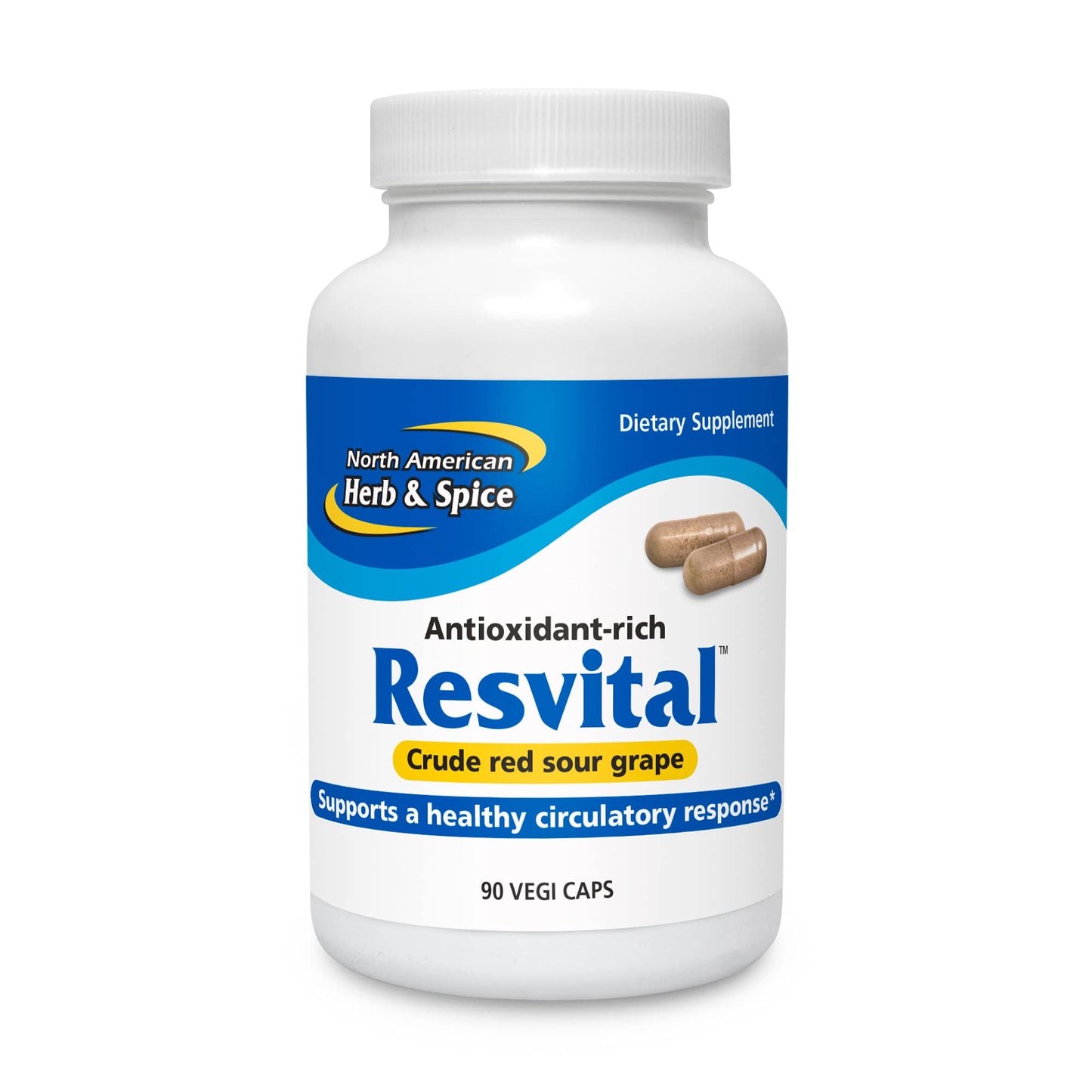 NORTH AMERICAN HERB & SPICE Resvital Crude Red Sour Grape Capsules 90 Count