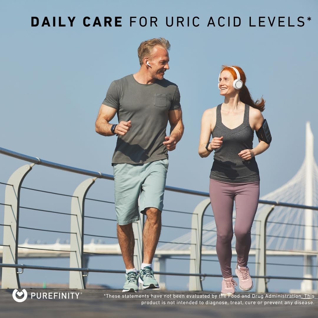 PUREFINITY Uric Acid Flush & Cleanse Capsules – Daily Joint Support for Adults with Tart Cherry Extract, Turmeric, Celery Seed, Chanca Piedra, and Bromelain, 60 Count