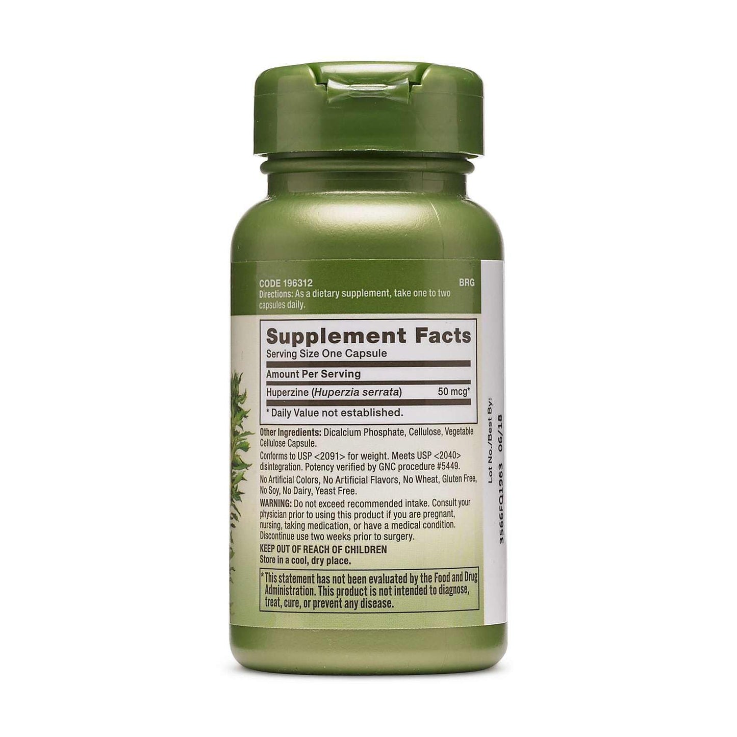 GNC Herbal Plus Huperzine A 50mcg Capsule, 50 Capsules