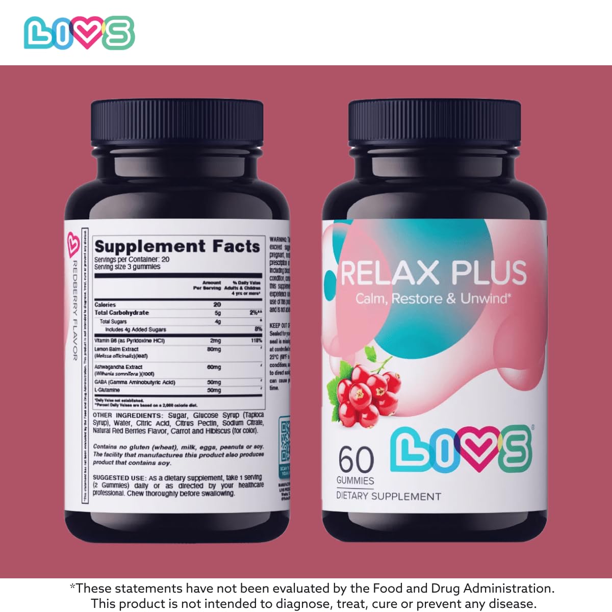 LIVS Relax Plus Gummies 120 Count