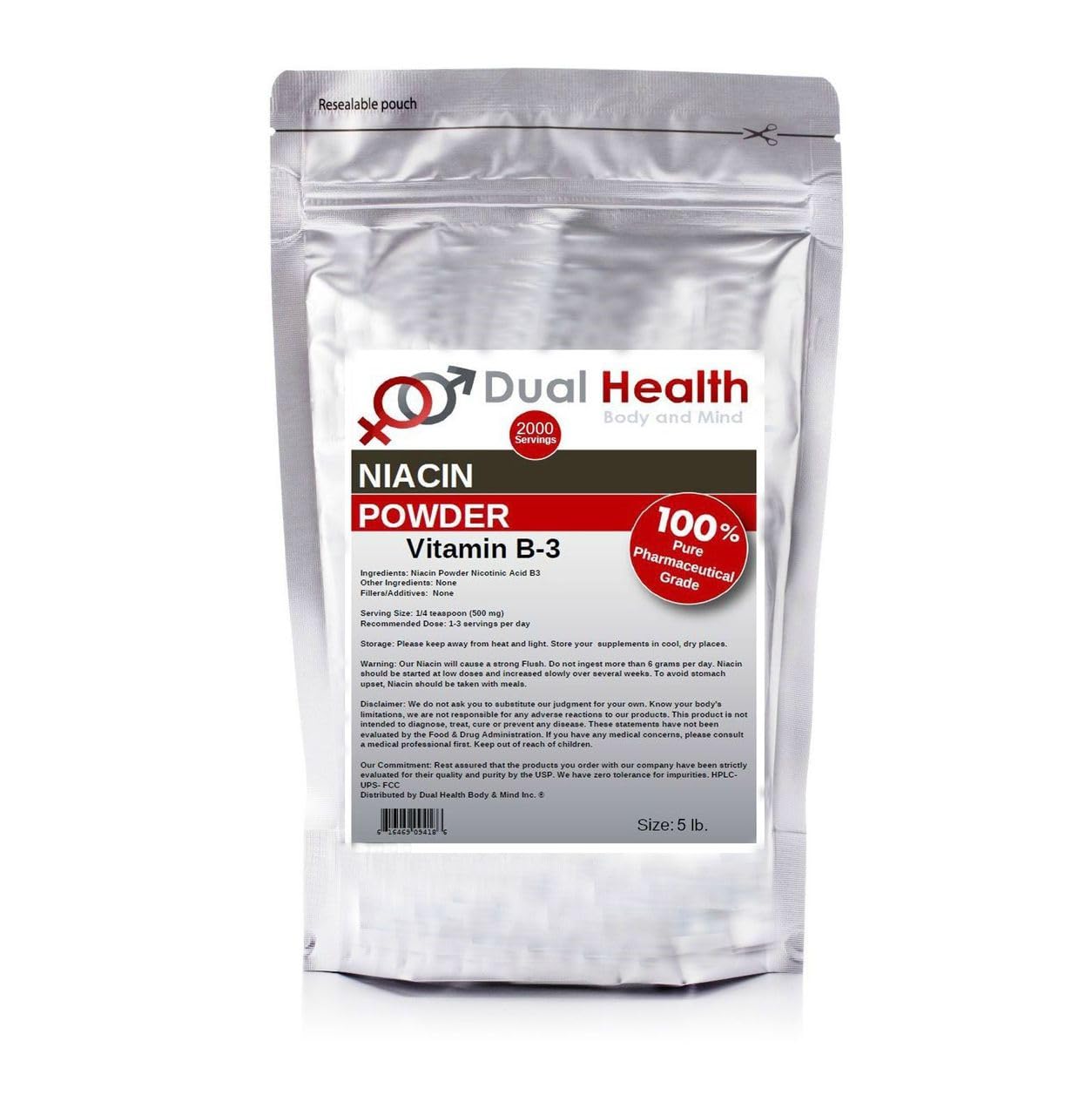 Dual Health Body & Mind Niacin Powder, 80 oz