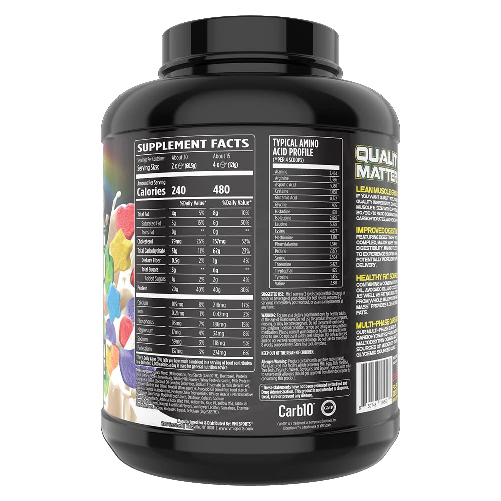 VMI Sports Major Mass Lean Mass Gainer Protein Powder, 4 Pound, 64 Servings
