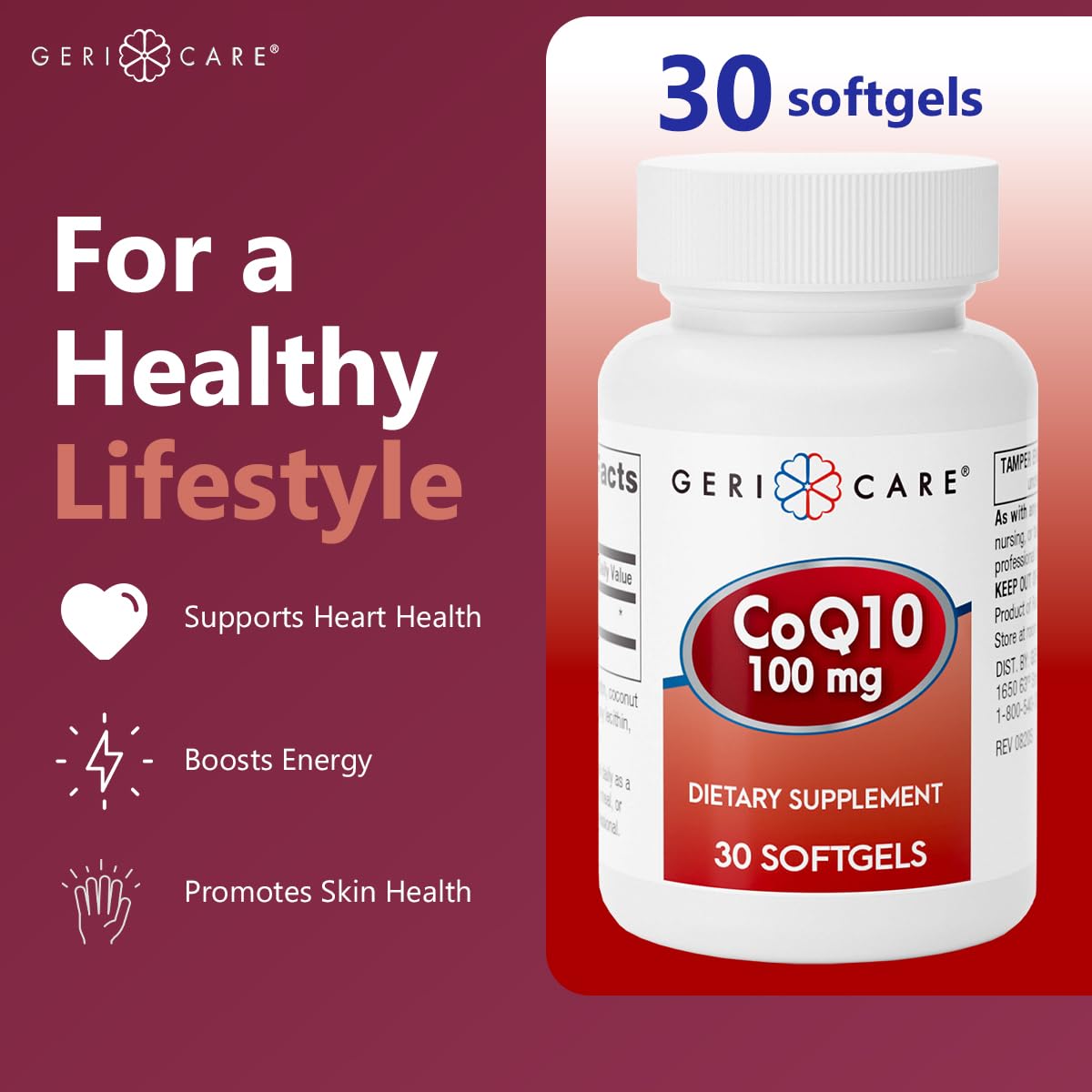 GeriCare CoQ10 100mg Softgel 30 Count