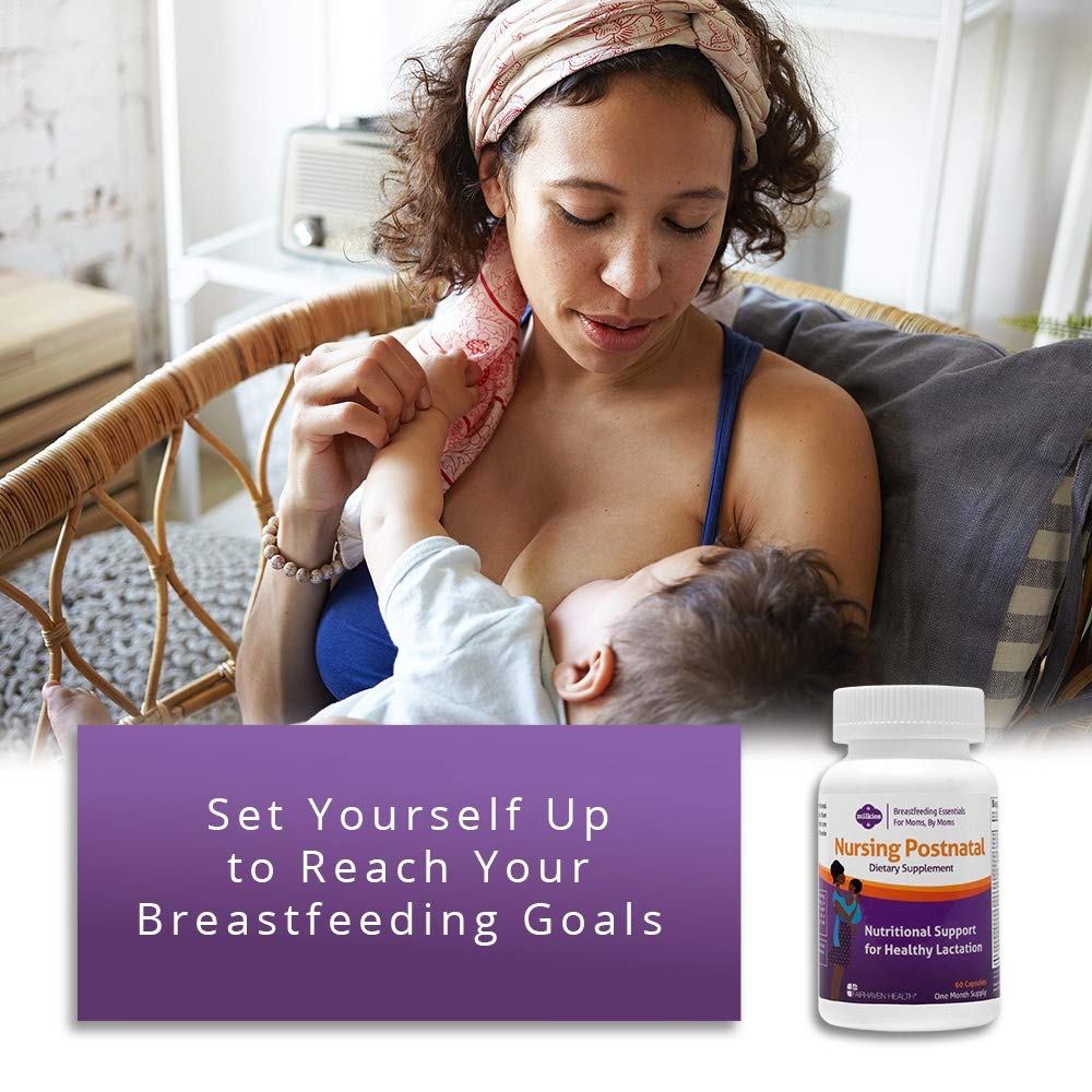 Milkies Nursing Postnatal Vegetarian Supplement for Breastfeeding Women with Vitamin D and B, Nutritious Breast Milk Multivitamin Capsule 1