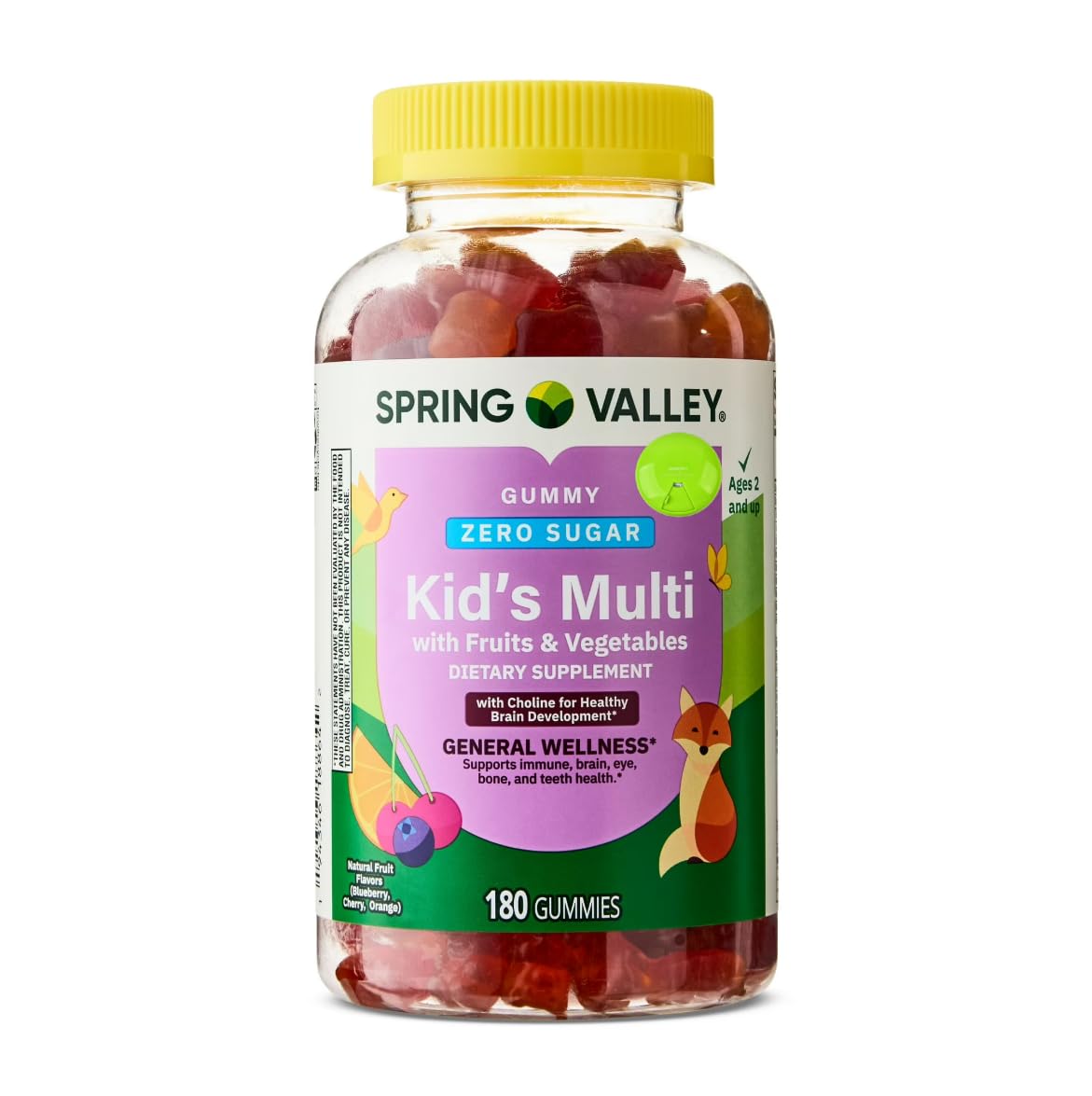 SUREFECT Spring Valley Zero Sugar Kids Multivitamin Gummies with Fruits & Vegetables, 180 Gummies