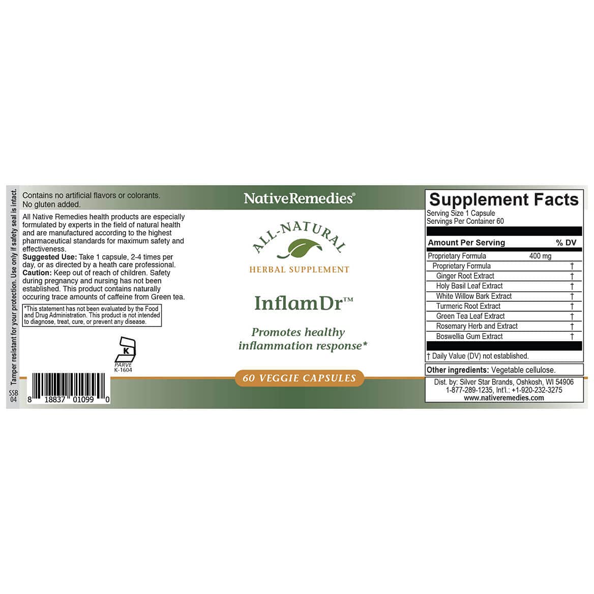 Native Remedies Inflam Dr. Capsule 60 Count