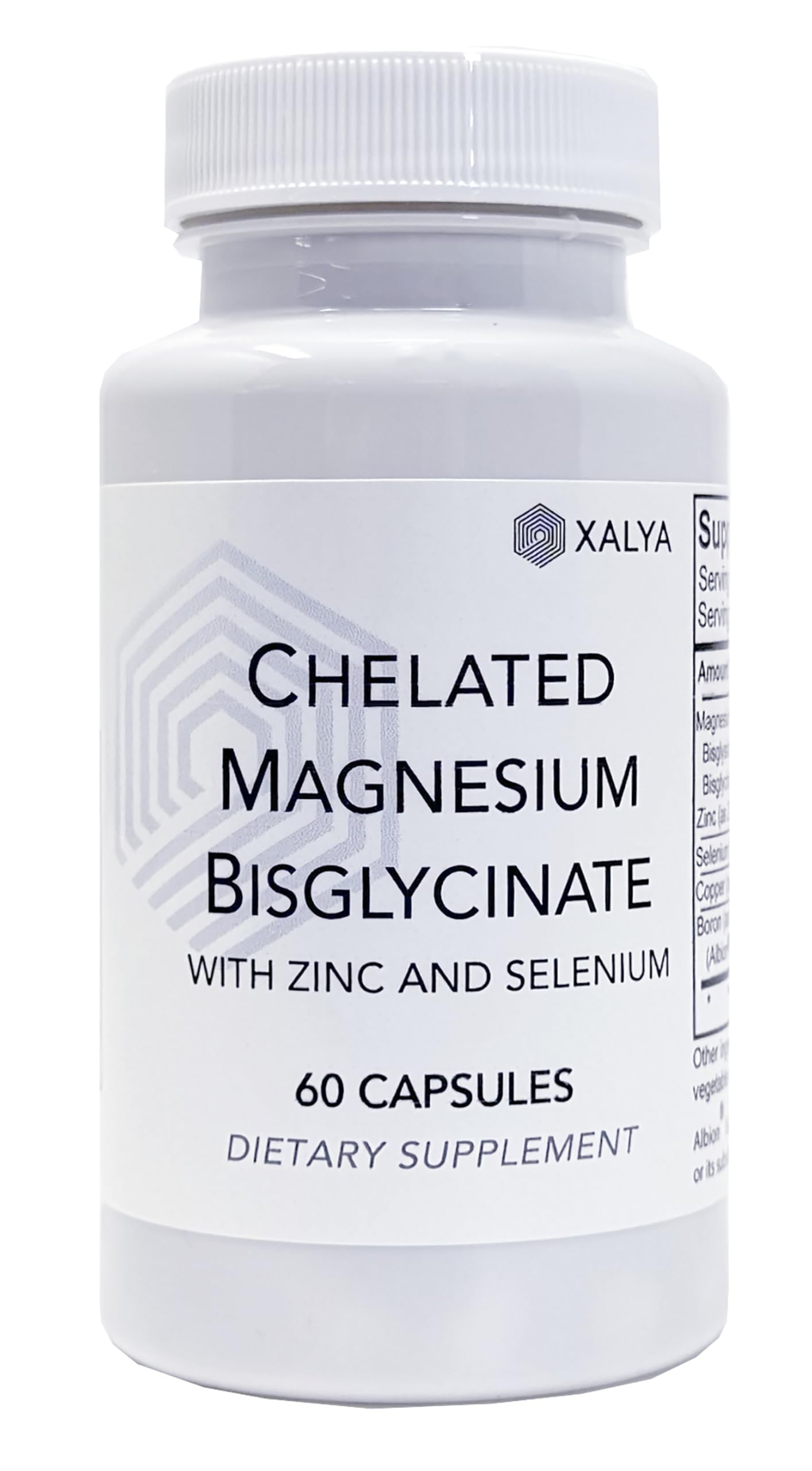 Xalya Magnesium Bisglycinate Chelate + Zinc, Selenium, Boron & Copper – High Absorption Formula for Bone Strength, Calm, Sleep & Immune Support, 60 Capsules