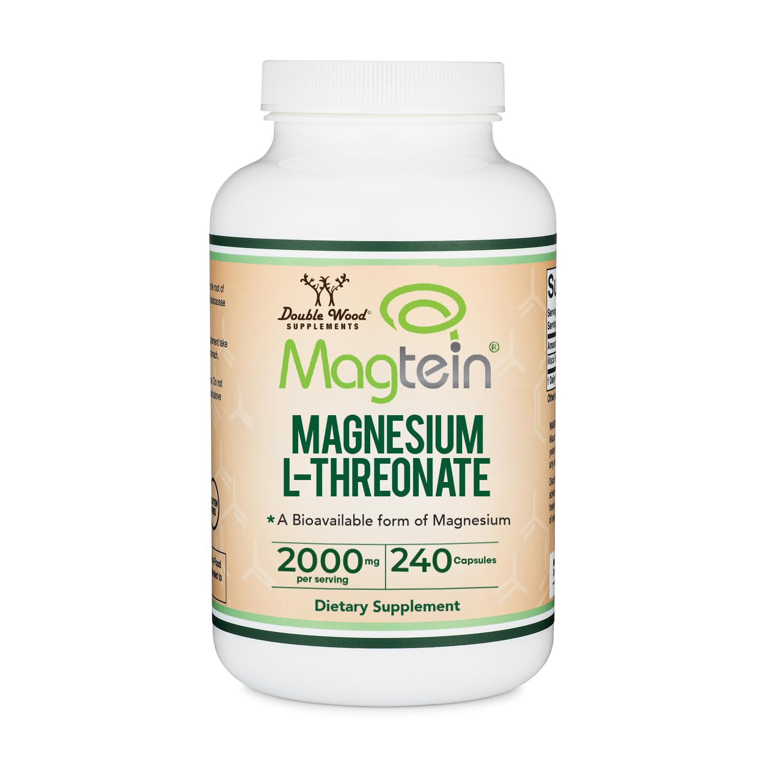 Double Wood Supplements Magnesium L-Threonate Magtein Capsules 240