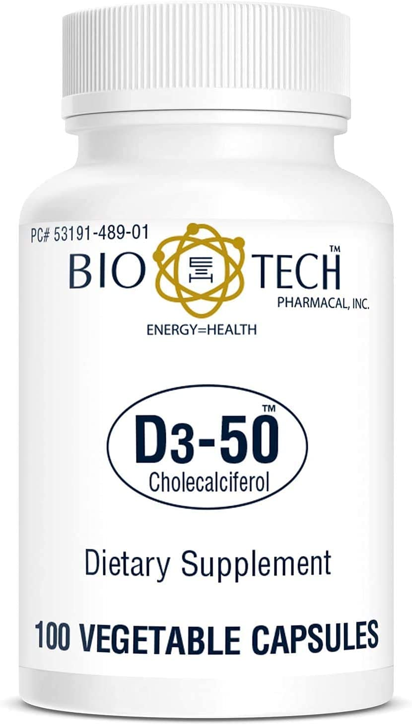 Bio-Tech Pharmacal D3-50 50,000 IU, 100 Vegetable Capsules
