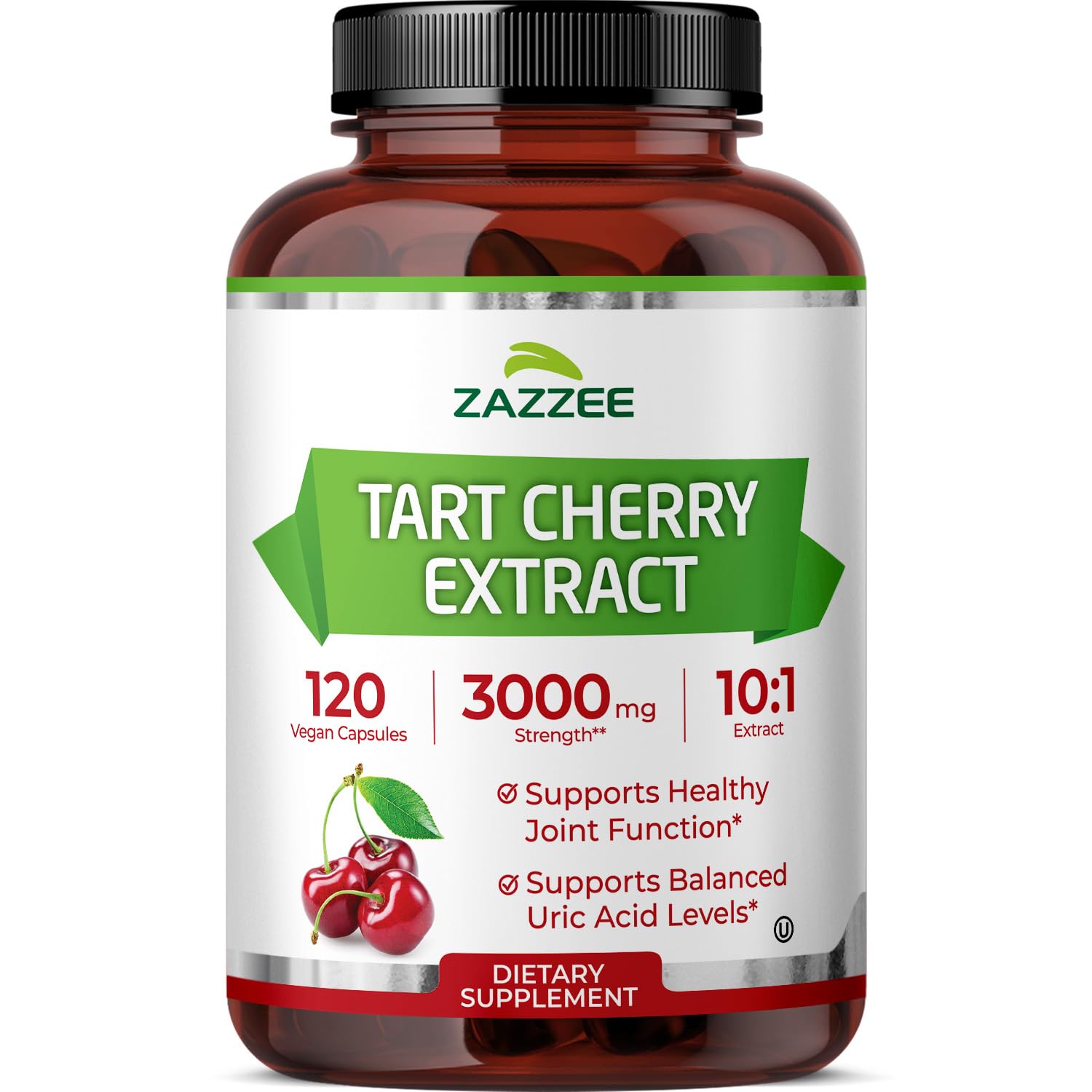 Zazzee Tart Cherry 10:1 Extract Capsules, 120 Count