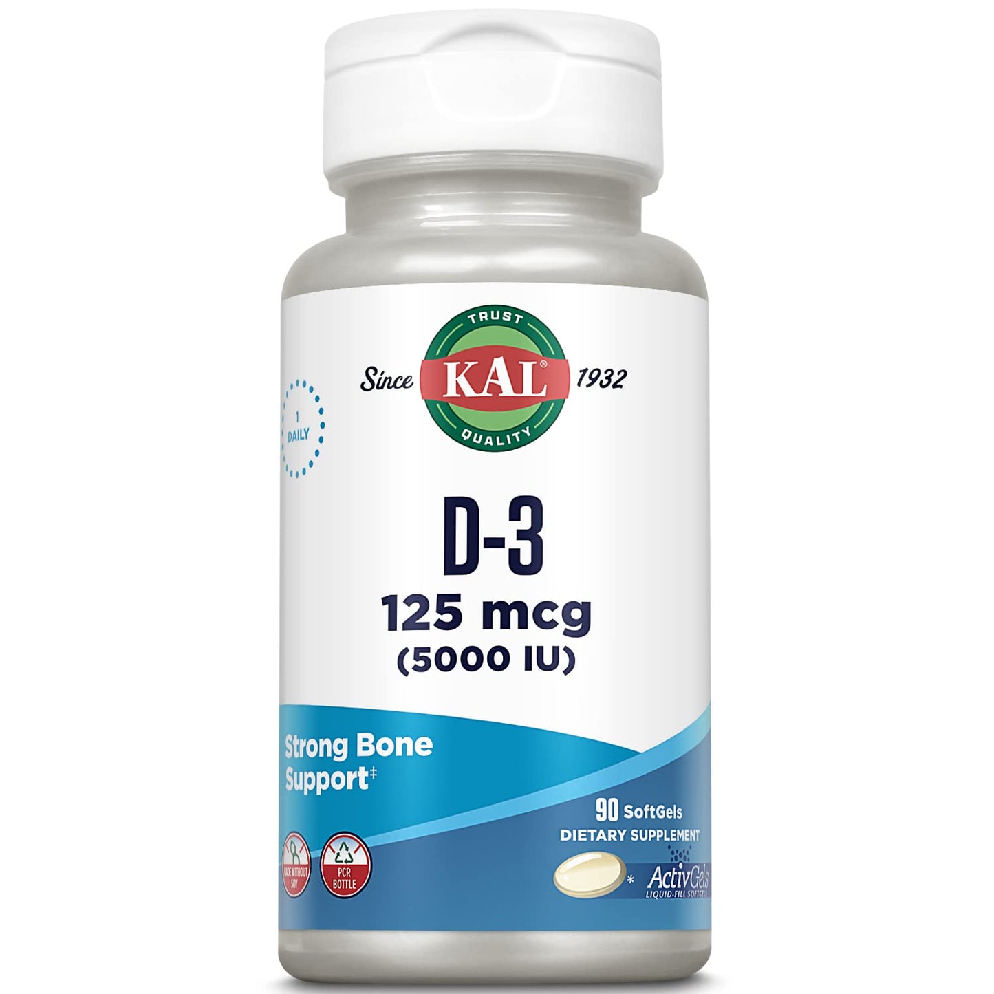 KAL Vitamin D3 5000 IU Softgels 90 Softgels