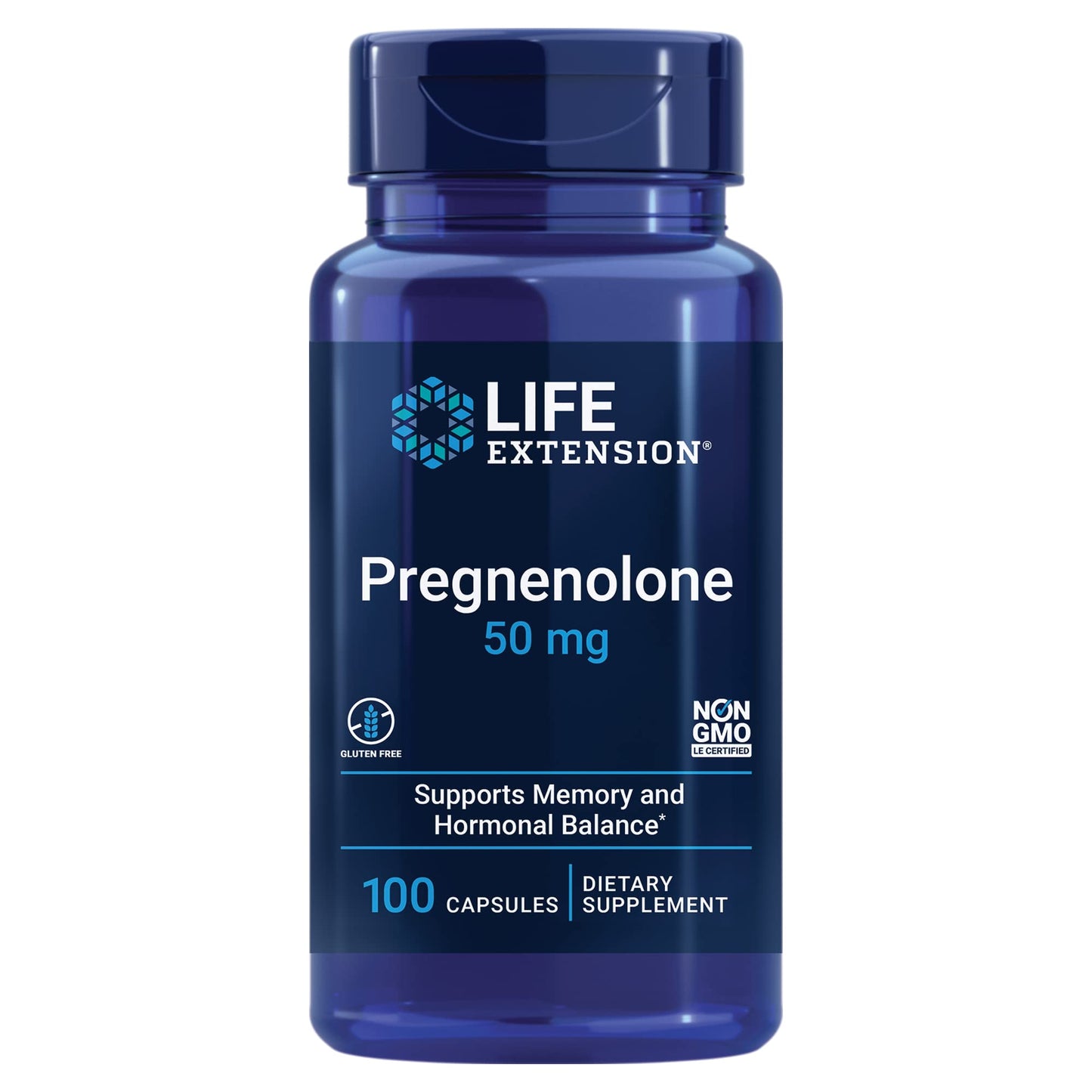 Life Extension Pregnenolone 50mg and DHEA 25mg Capsules, 200 Count